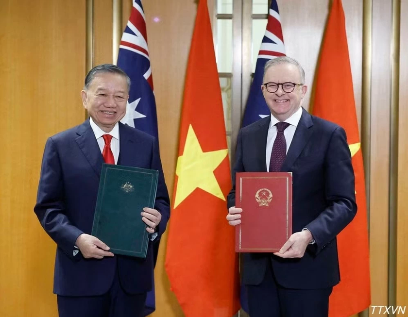 Tổng Bí thư, Chủ tịch nước Tô Lâm chứng kiến trao văn kiện hợp tác Việt Nam-Australia
