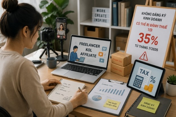 Freelancer, KOL, affiliate có thể chịu thuế tới 35% nếu không đăng ký kinh doanh từ tháng 7