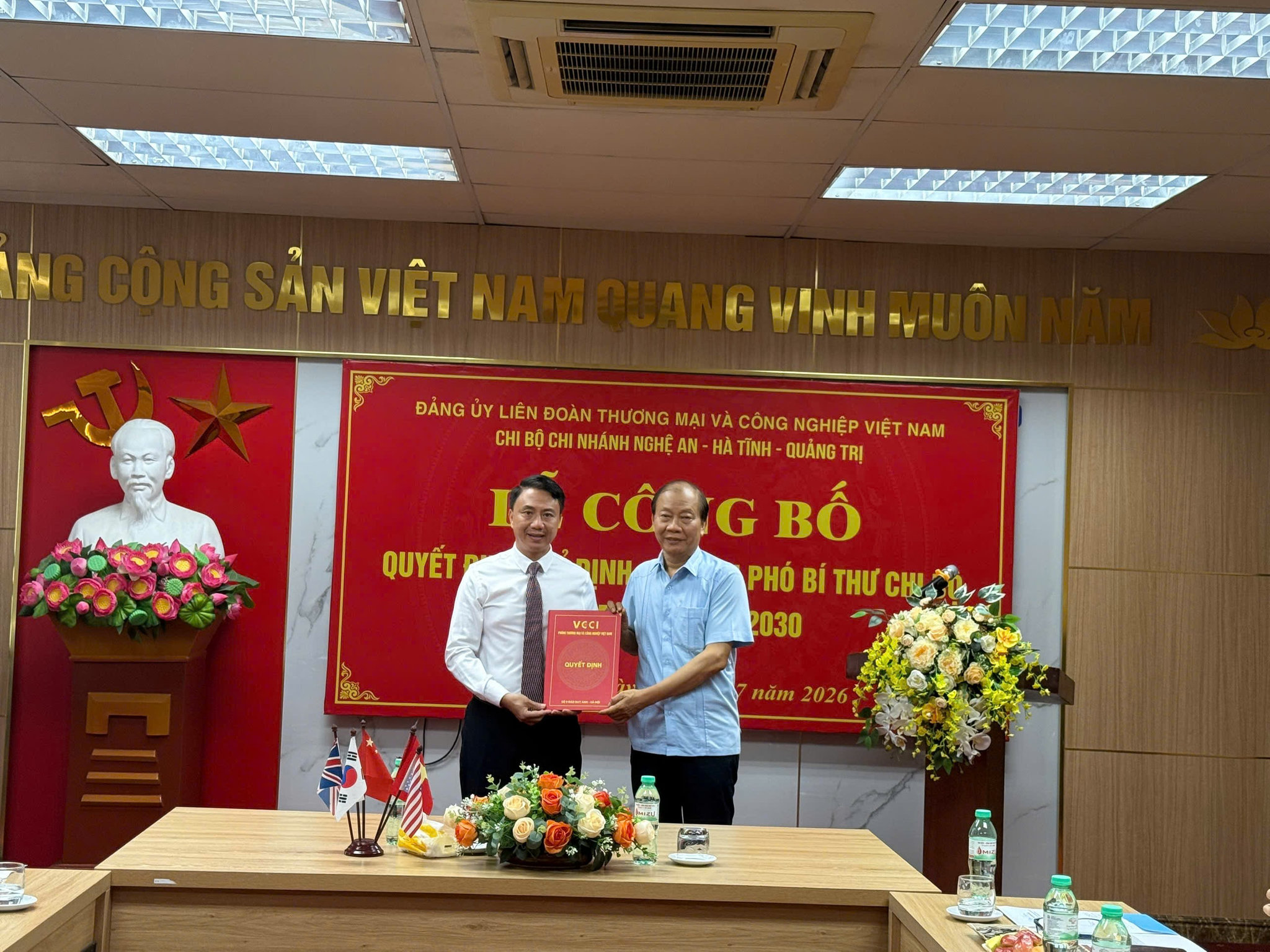 VCCI chỉ định Phó Bí thư Chi bộ Chi nhánh Nghệ An - Hà Tĩnh - Quảng Trị