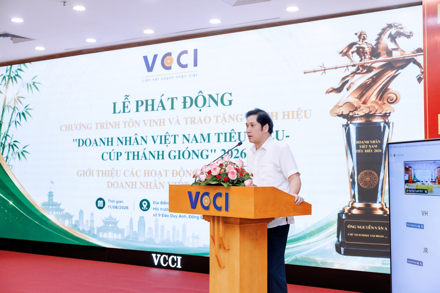 “Doanh nhân Việt Nam tiêu biểu - Cúp Thánh Gióng” 11/8/2026