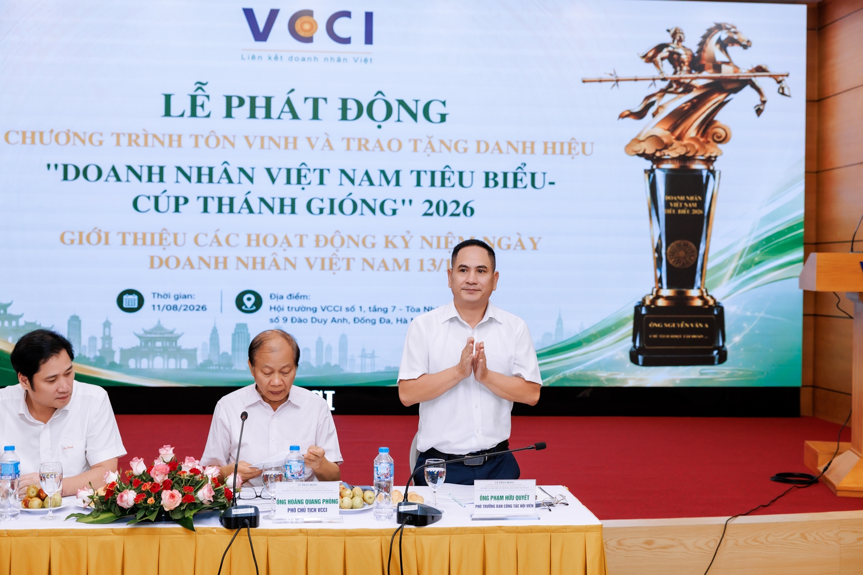“Doanh nhân Việt Nam tiêu biểu - Cúp Thánh Gióng” 11/8/2026