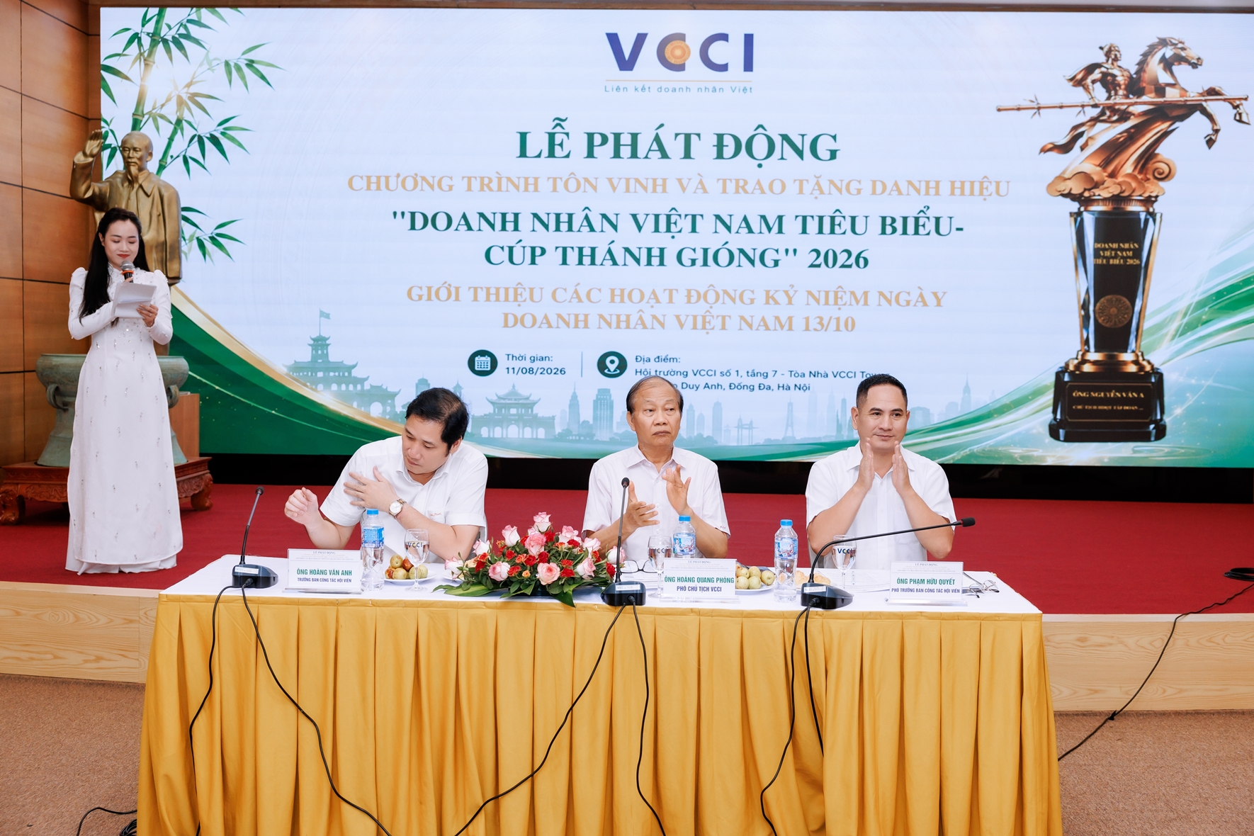 “Doanh nhân Việt Nam tiêu biểu - Cúp Thánh Gióng” 11/8/2026