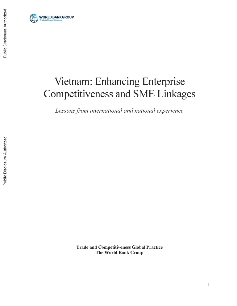 Việt Nam Nâng cao năng lực cạnh tranh doanh nghiệp và liên kết của doanh nghiệp vừa và nhỏ: Bài học từ kinh nghiệm quốc tế và trong nước