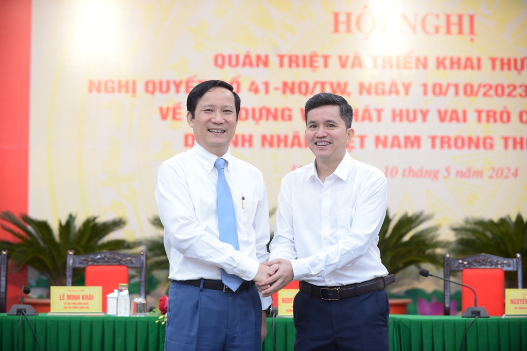 Hội nghị quán triệt và triển khai thực hiện Nghị quyết số 41-NQ/TW của Bộ Chính trị về xây dựng và phát huy vai trò của đội ngũ doanh nhân Việt Nam trong thời kỳ mới 10/5/2024