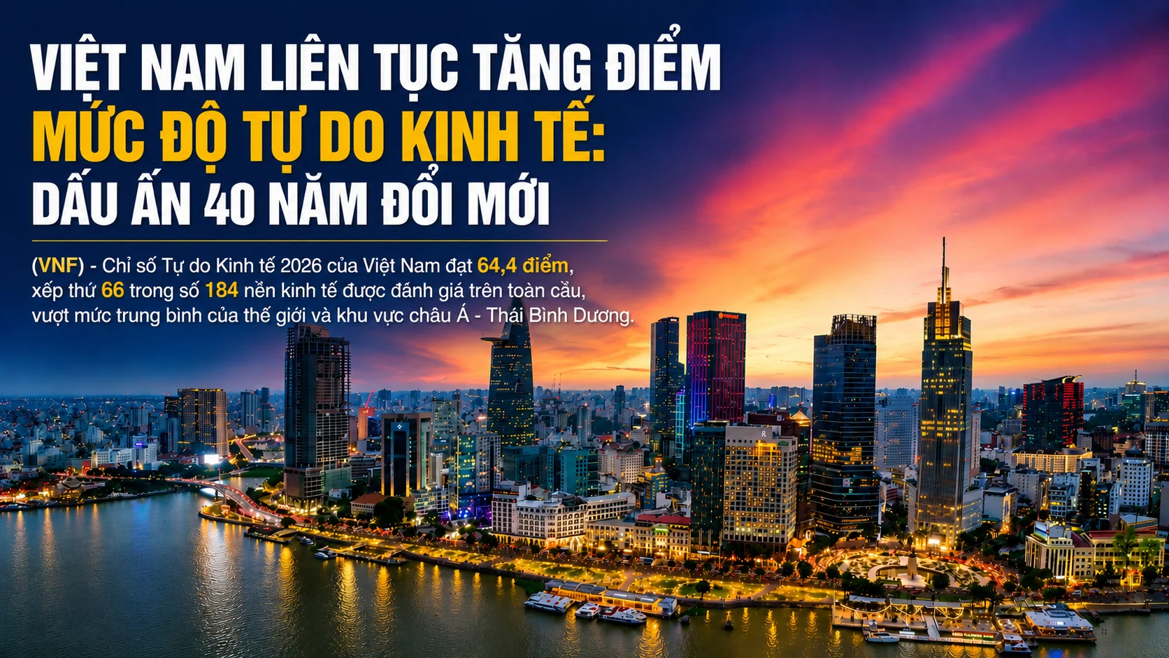 Việt Nam liên tục tăng điểm mức độ tự do kinh tế: Dấu ấn 40 năm đổi mới