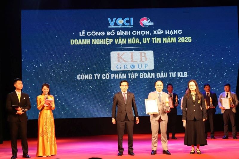 KLB Group được vinh danh tại “Doanh nghiệp Văn hóa, Uy tín năm 2025”
