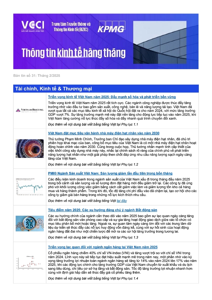 Bản tin VCCI - KMPG số 31